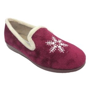 ZAPATILLA DE CASA CERRADA BURDEOS COPO DE NIEVE